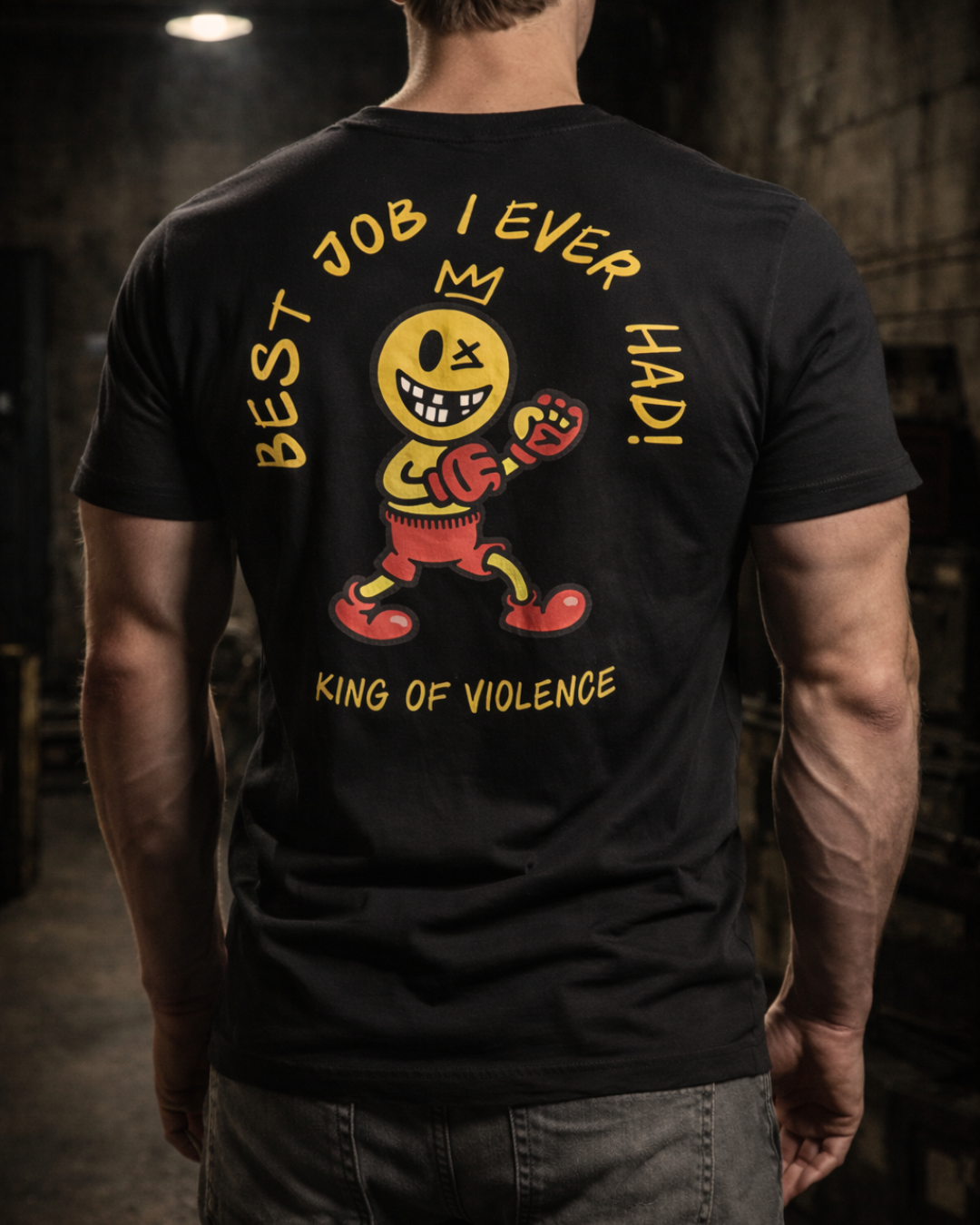 Rock Off The Police Maglietta Uomo 'Kings Of Pain' - Maniche Corte, Colore Nero, Stile Rock